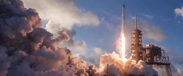 A SpaceX Rocket taking off