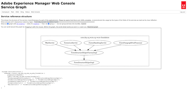 Screenshot of the Service Graph Web Console